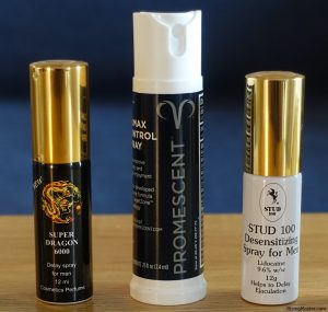 image of several delay sprays used to assess the pros and cons