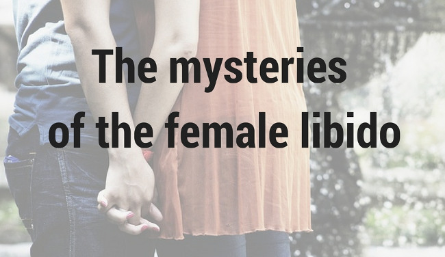 image of a couple with the text 'mysteries of the female libido'