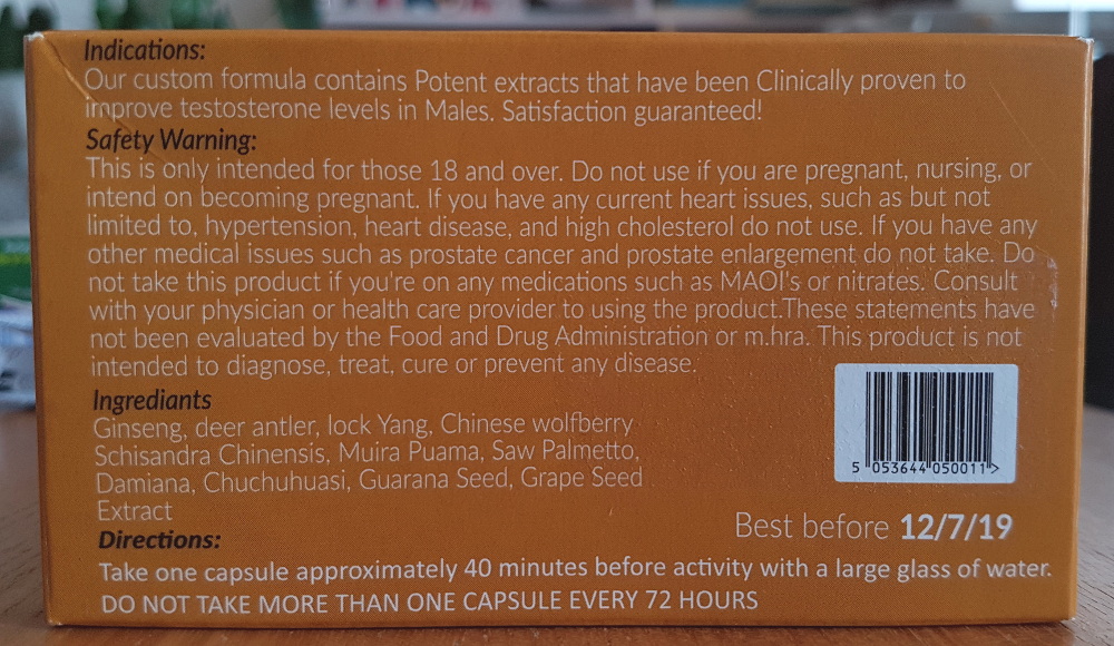 photo of the jellybean gold instructions on the back of the box