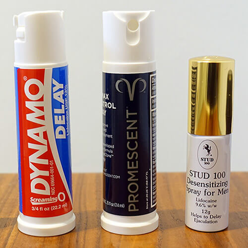 photo of three delay sprays