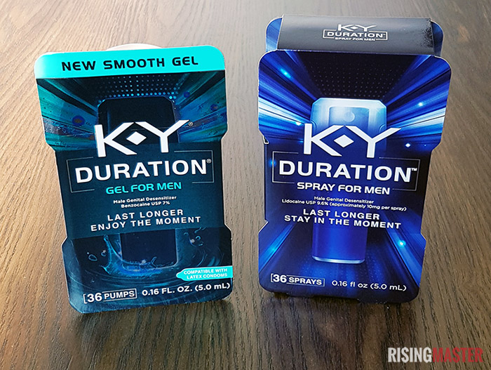 photo of the k-y duration spray and k-y duration gel for men